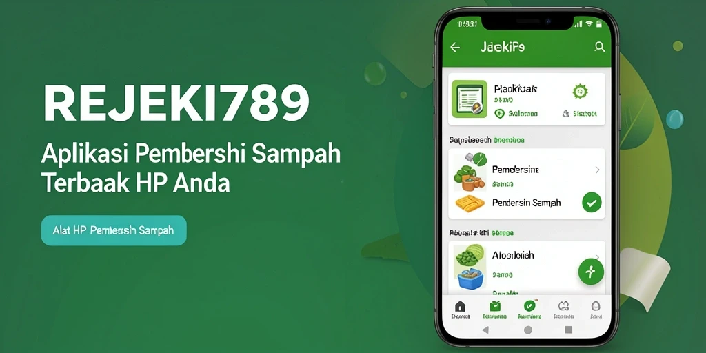 Antarmuka intuitif aplikasi Pembersih Sampah REJEKI789 menunjukkan fungsinya.