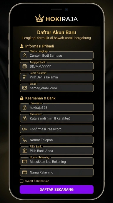 Cara Mudah Registrasi Akun Hokiraja di Android