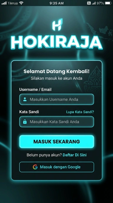 Masuk Akun hokiraja di APK Android